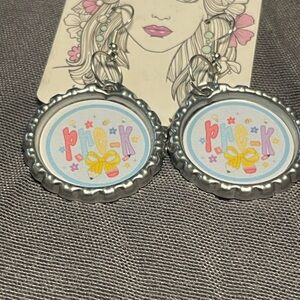 Colorful Bottle Cap Earrings